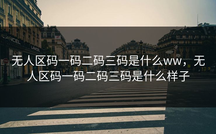 无人区码一码二码三码是什么ww，无人区码一码二码三码是什么样子